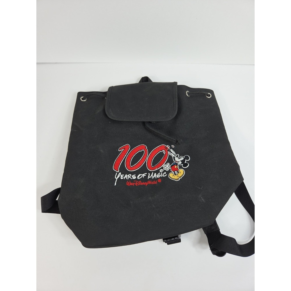 Vintage Walt Disney World Mickey Mouse "100 Years of Magic" Backpack Drawstring